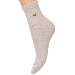 Бежевые носки из мягкого хлопка с сеточкой, размер 38-40 | Ростекс