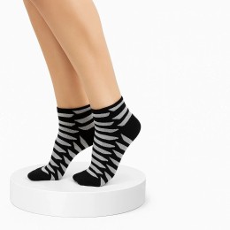 Носки черные женские хлопковые с рисунком|Ростекс