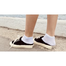 Носки короткие белые хлопковые с орнаментом | Ростекс