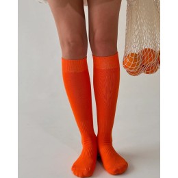 Гольфы спортивные до колен оранжевые | UNLIMITED